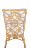 Rattan Chippendale Wingback Lounge Chair with Cushions, Natural