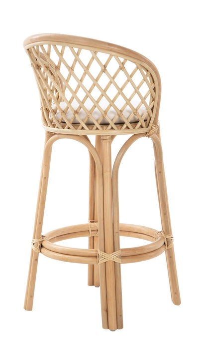 Rattan Criss-Cross Bar Stool, Natural