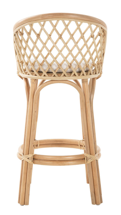 Rattan Criss-Cross Bar Stool, Natural