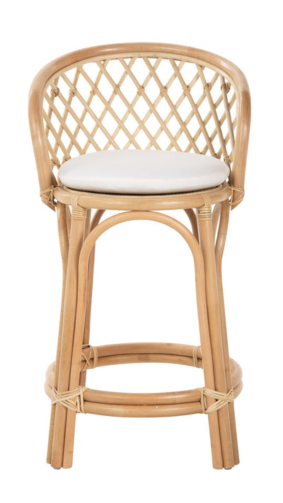 Rattan Criss-Cross Counter Stool, Natural