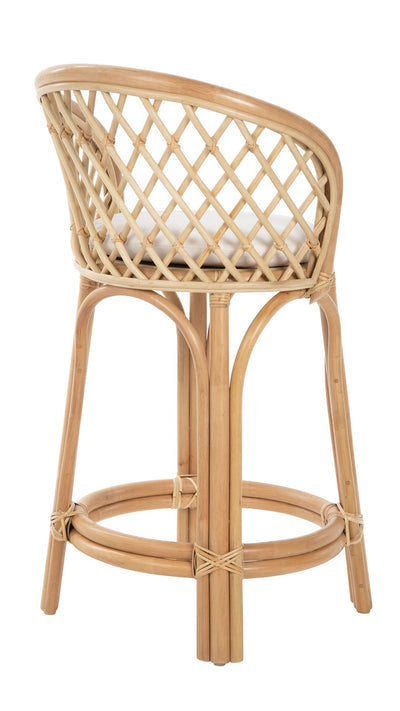 Rattan Criss-Cross Counter Stool, Natural