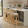 Rattan Criss-Cross Bar Stool, Natural