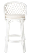 Rattan Criss-Cross Bar Stool, White