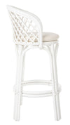 White Rattan Criss-Cross Bar Stool