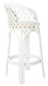 White Rattan Criss-Cross Bar Stool