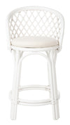 Rattan Criss-Cross Counter Stool, White