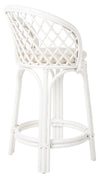 Rattan Criss-Cross Counter Stool, White