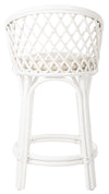 Rattan Criss-Cross Counter Stool, White