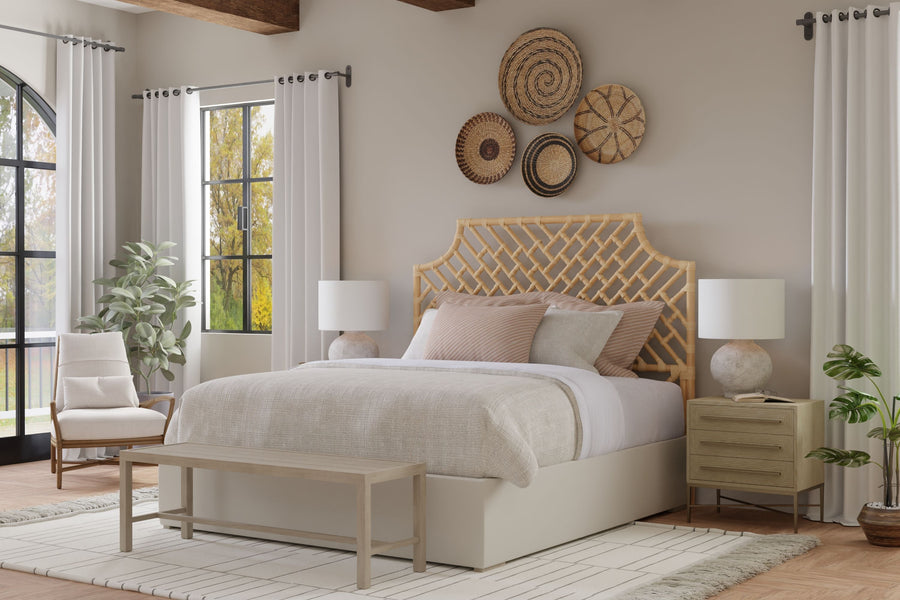 Rattan Chippendale Headboard, Natural