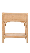 Rattan Chippendale Bedside Table, Natural