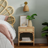 Rattan Chippendale Bedside Table, Natural