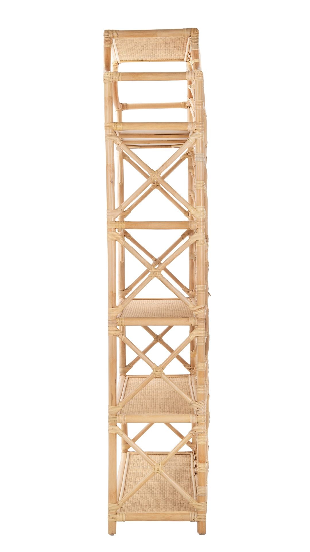 Rattan Chippendale Bookshelf, Natural