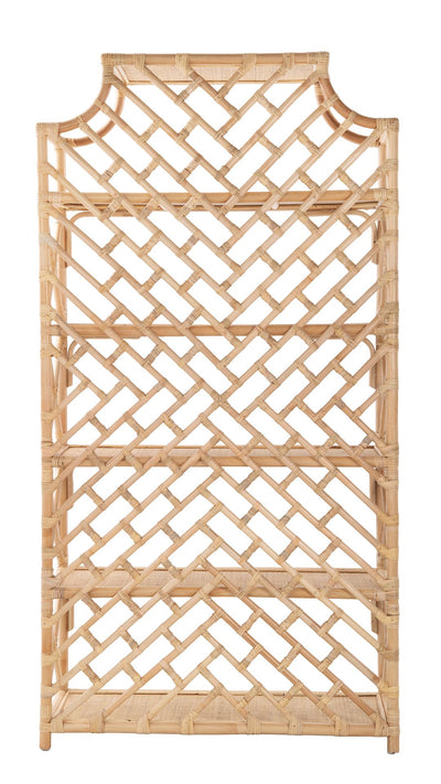 Rattan Chippendale Bookshelf, Natural