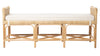 Kouboo Natural Rattan Sandbar Bench With White Seat Cushion Sideview