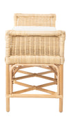 Kouboo Natural Rattan Sandbar Bench With White Seat Cushion Sideview