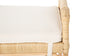 Kouboo Natural Rattan Sandbar Bench With White Seat Cushion Sideview