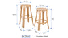 Rattan Lattice Backless Bar Stool, Natural