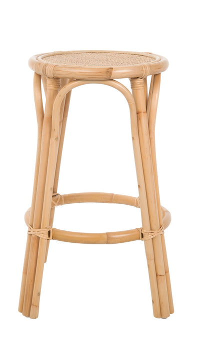 Rattan Lattice Backless Counter Stool, Natural