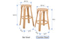 Rattan Lattice Backless Counter Stool, Natural