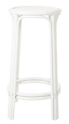 Rattan Lattice Backless Bar Stool, White