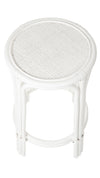 Rattan Lattice Backless Counter Stool, White