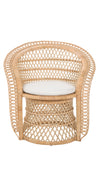 Peacock Rattan Dining Armchair or Lounge Chair, Natural