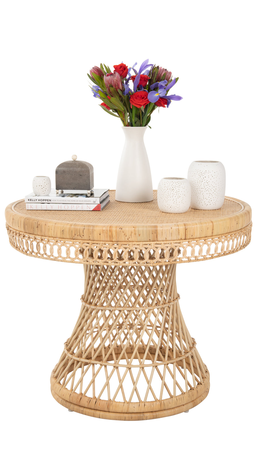 Round Rattan Peacock Dining Table