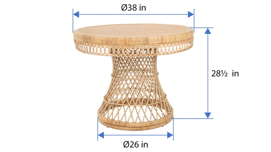 Round Rattan Peacock Dining Table