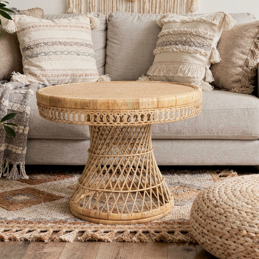 Round Rattan Peacock Dining Table