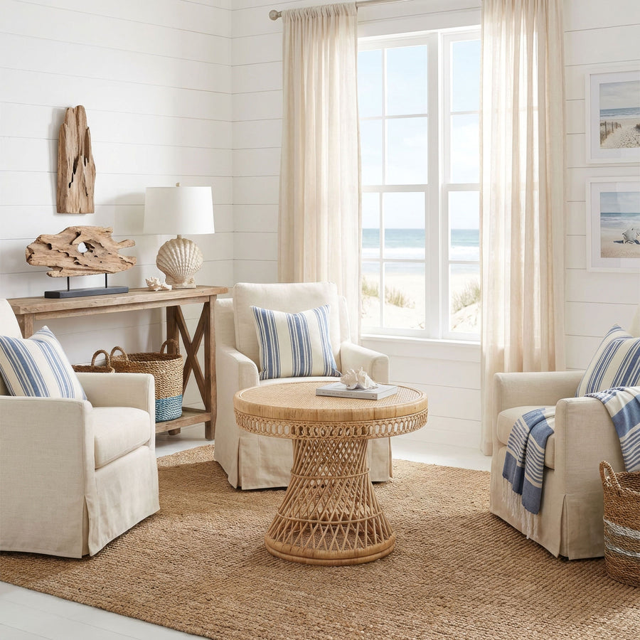 Round Rattan Peacock Dining Table