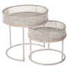 Aman Round Nesting Side Table, Tray End Table, Large and Small Table
