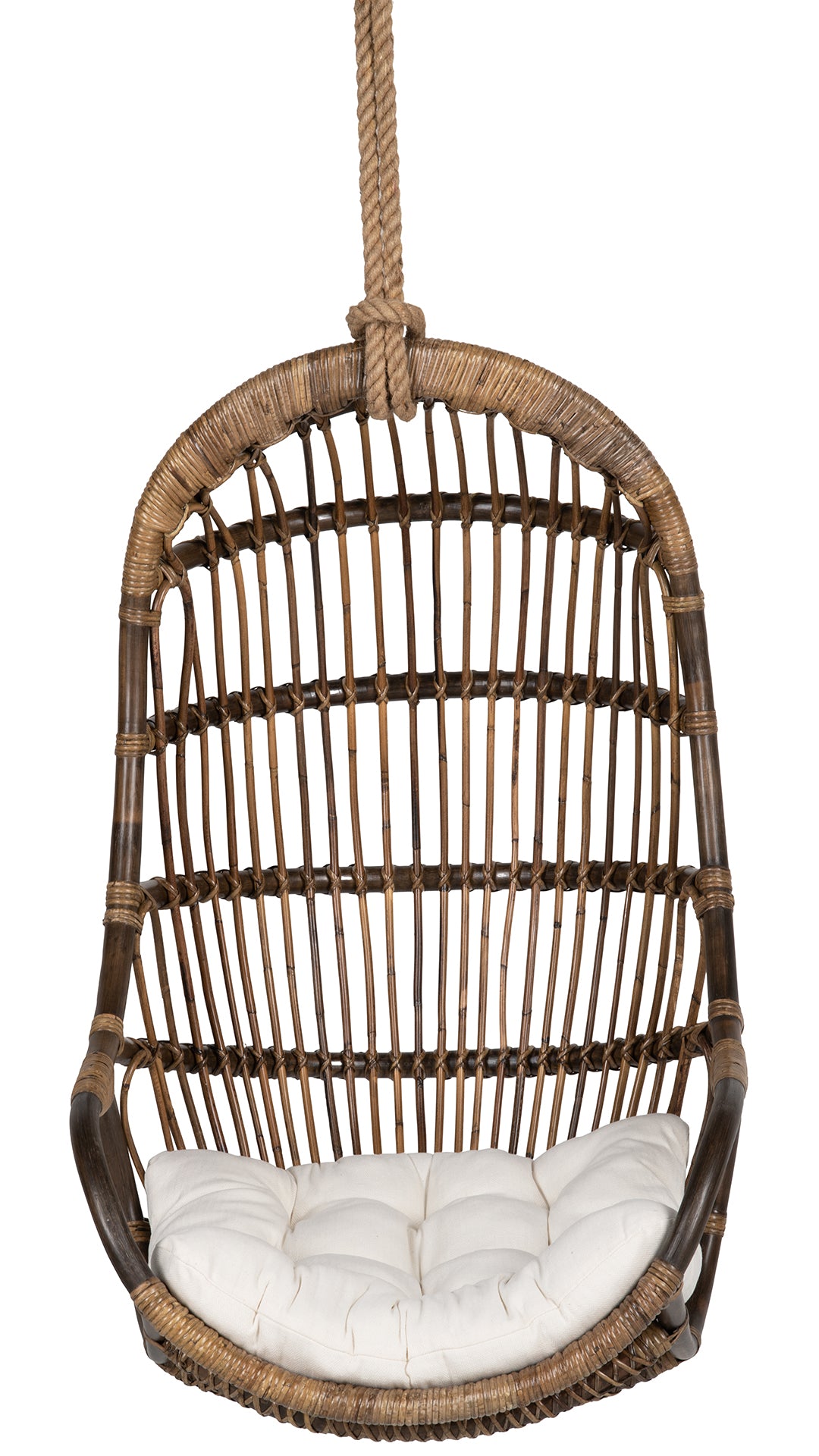 Hanging Rattan Swing Chair with Seat Cushion