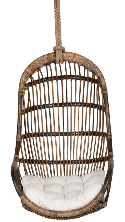 Hanging Rattan Swing Chair with Seat Cushion