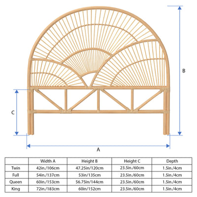 Sunrise Rattan Headboard, Natural