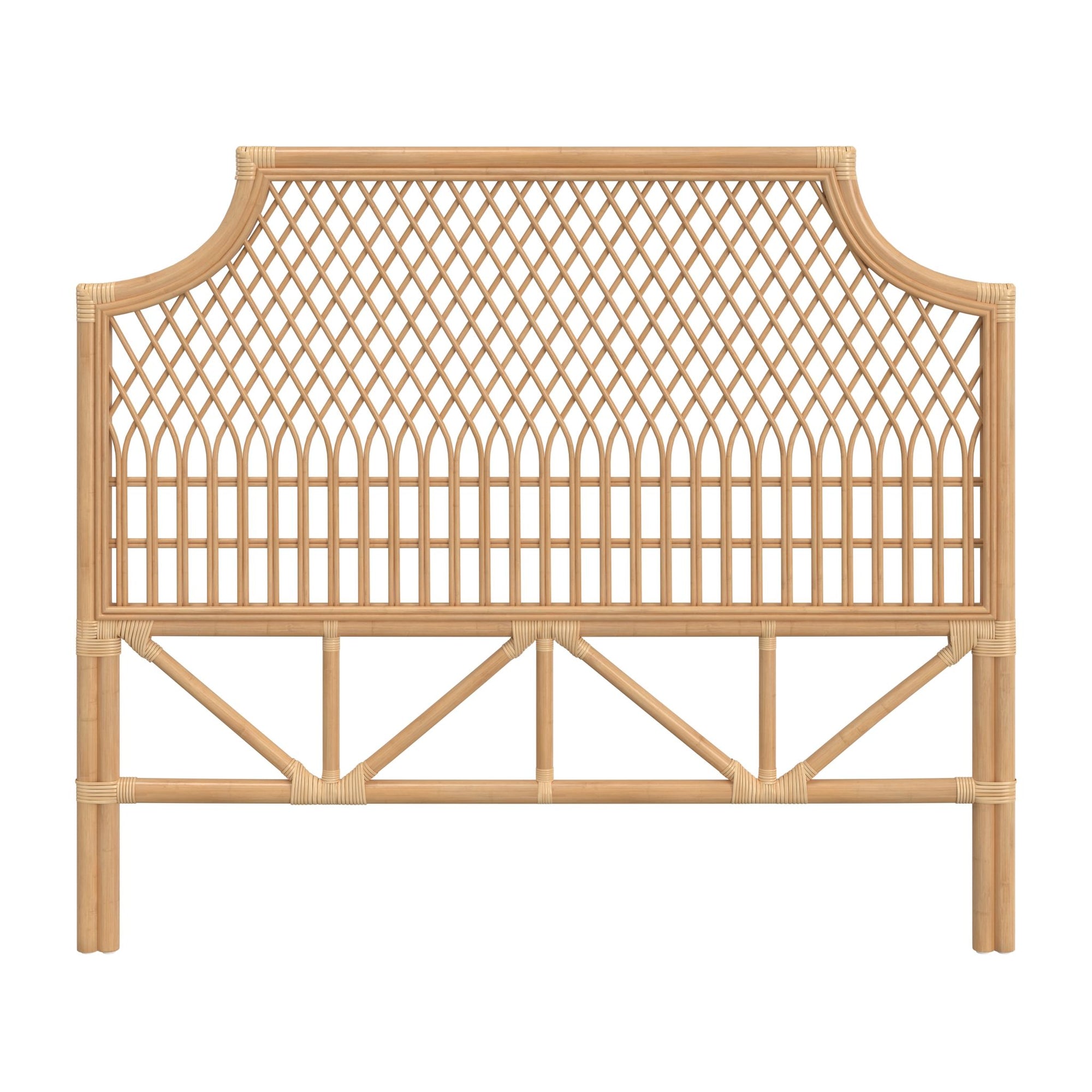 Square Rattan Headboard Nias Classic Rattan Headboard , Natural