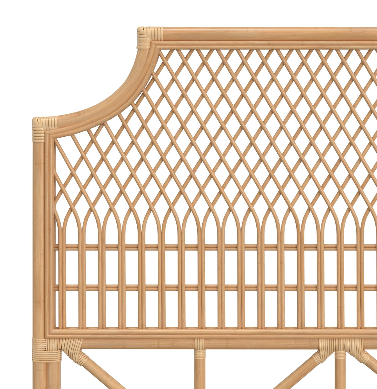 Square Rattan Headboard Nias Classic Rattan Headboard , Natural
