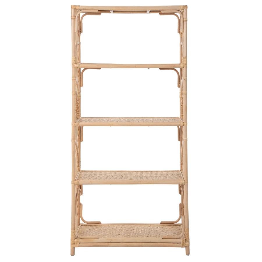 Sunrise Natural Rattan Bookshelf with 4 Shelves - Freestanding Display Shelving Unit -  Storage Bookshelf