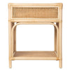 Latitude Rattan Cane Bedside Table with Drawer and Open Shelf, Natural