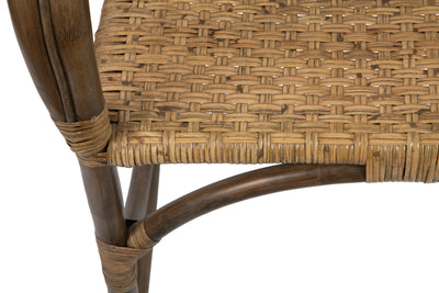 Rattan Loop Edged Classic Rocking Chair, Antique Brown