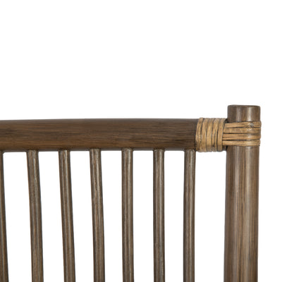 Rattan Loop Edged Classic Rocking Chair, Antique Brown