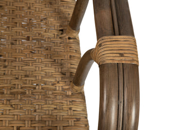 Rattan Loop Edged Classic Rocking Chair, Antique Brown