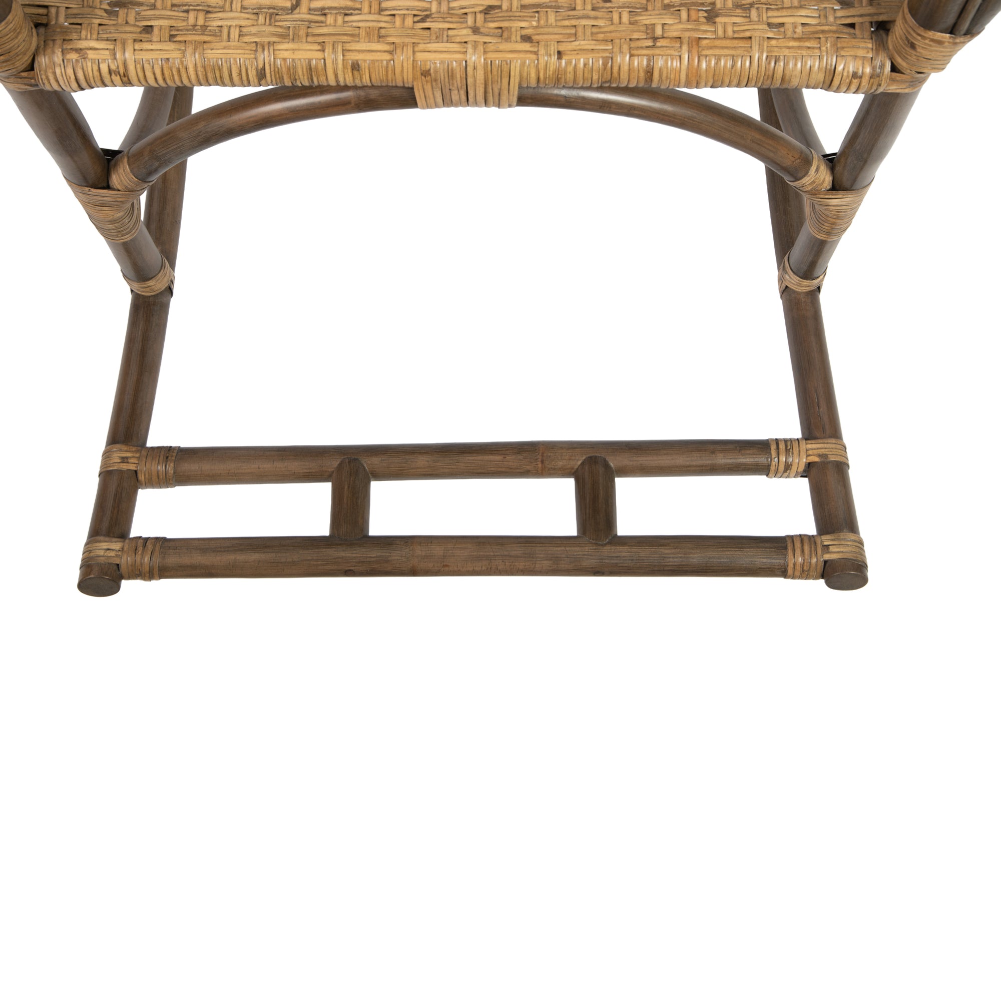 Rattan Loop Edged Classic Rocking Chair, Antique Brown