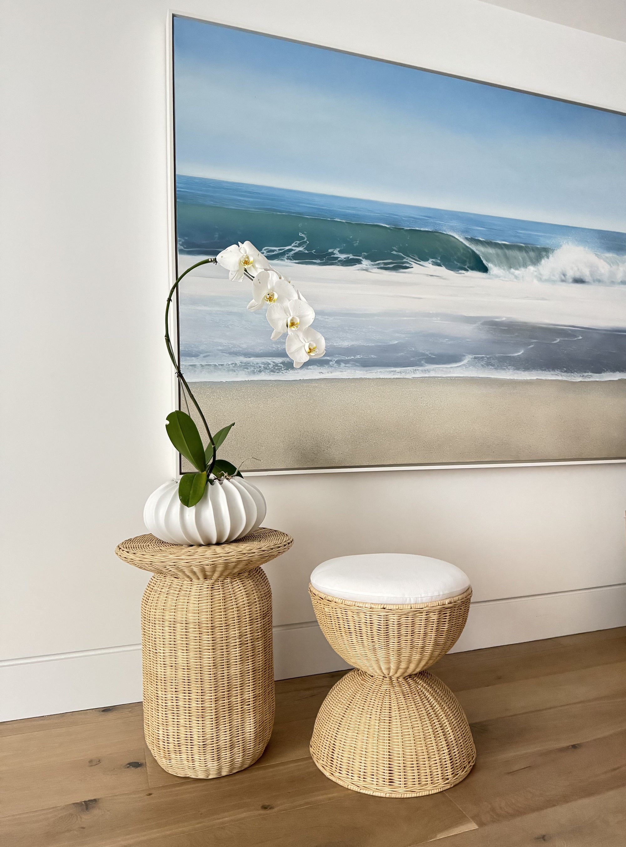 Buru Round Wicker Side- & End-Table, Natural