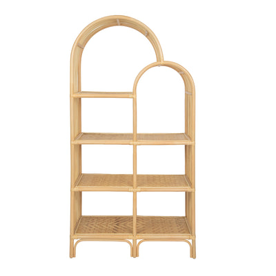 Aska Arched Rattan Shelving Unit an Bookcase, Natural
