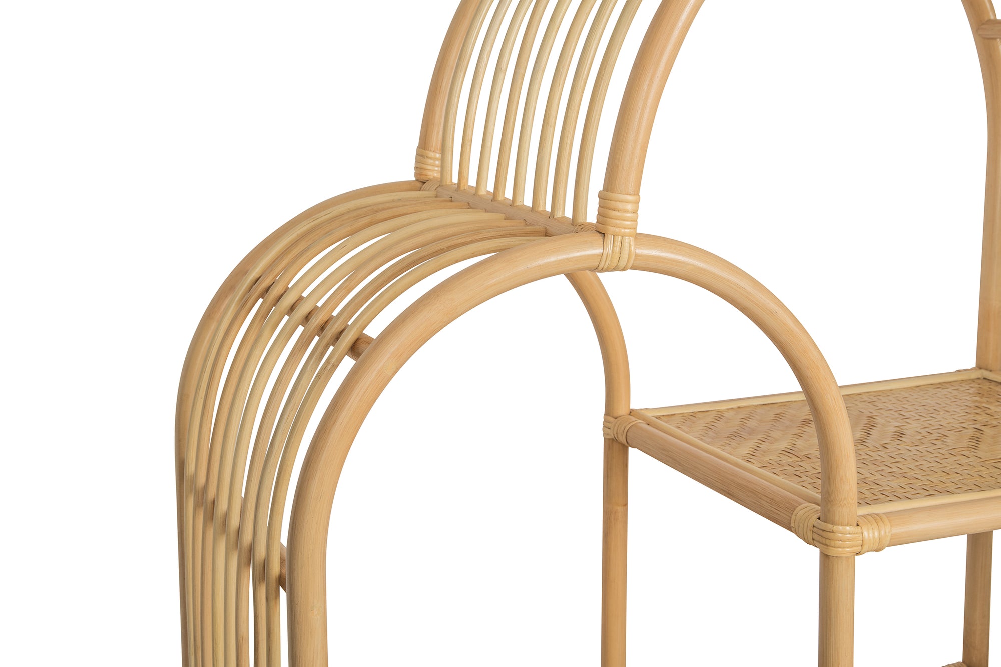 Aska Arched Rattan Shelving Unit an Bookcase, Natural