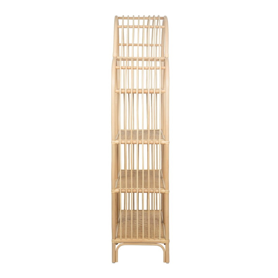 Aska Arched Rattan Shelving Unit an Bookcase, Natural