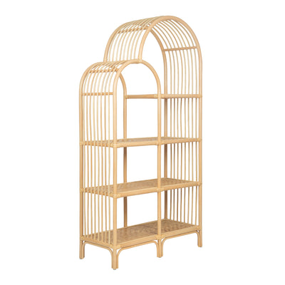 Aska Arched Rattan Shelving Unit an Bookcase, Natural