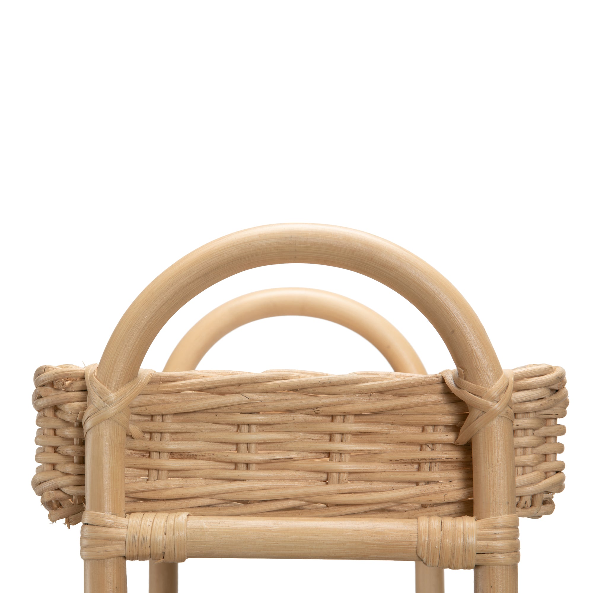 Rattan Three Tier Storage Basket Stand and Shelving Unit, Natural