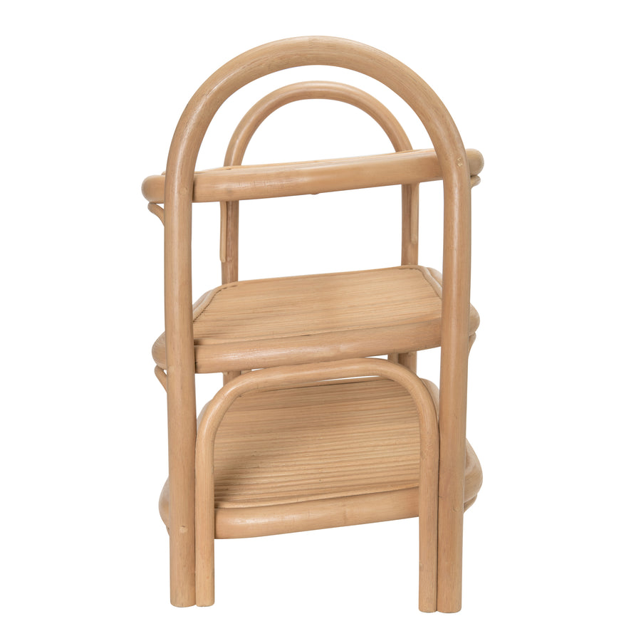 Rattan Three Tier Shoe Rack and Shelf, Natural
