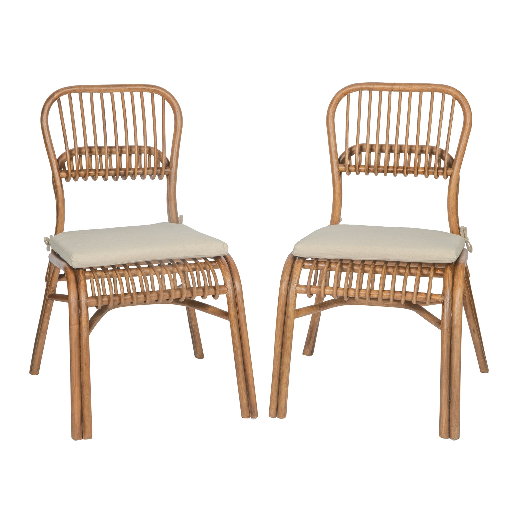 Sakha Rattan Dining Chair, Set of 2 Pieces, Brown Wash
